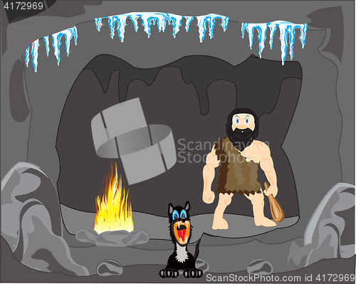 Image of Primitive person in cave