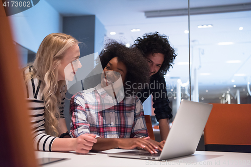 Image of Multiethnic startup business team on meeting