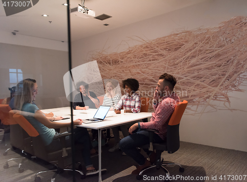 Image of Multiethnic startup business team on meeting