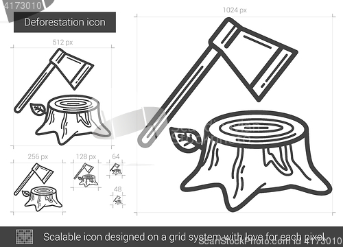 Image of Deforestation line icon.