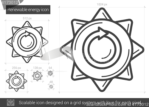 Image of Renewable energy line icon.