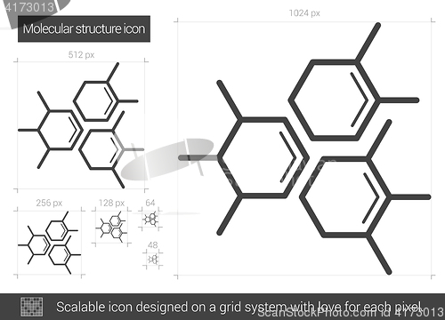 Image of Molecular structure line icon.