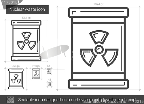 Image of Nuclear waste line icon.