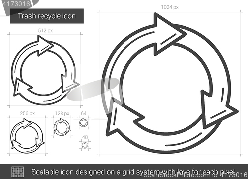 Image of Trash recycle line icon.