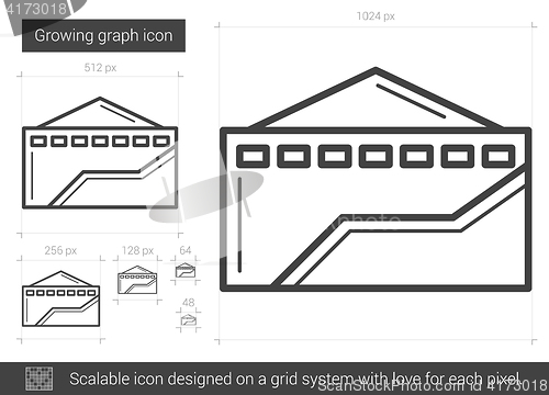 Image of Growing graph line icon.