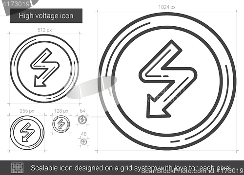 Image of High voltage line icon.