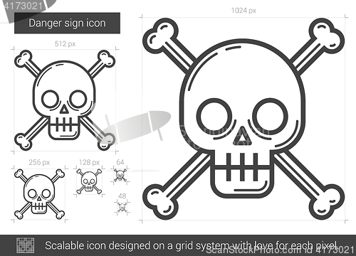 Image of Danger sign line icon.