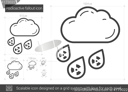 Image of Radioactive fallout line icon.