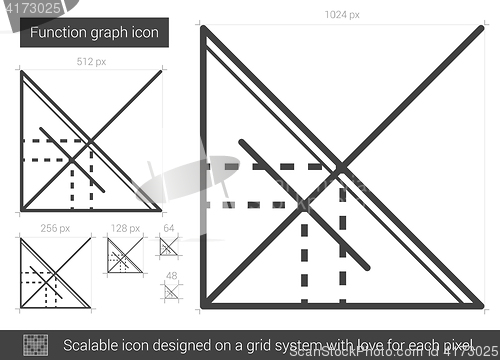 Image of Function graph line icon.