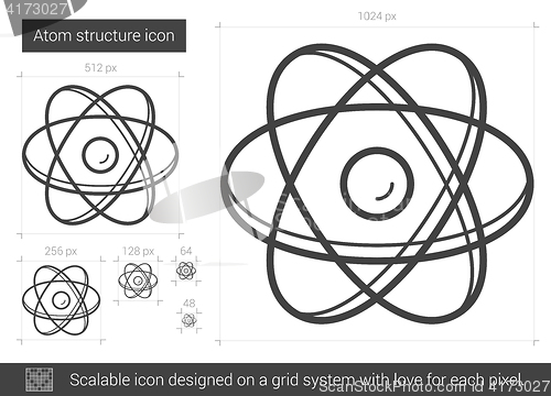 Image of Atom structure line icon.