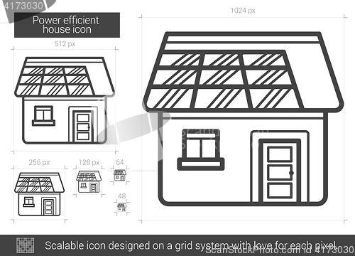 Image of Power efficient house line icon.