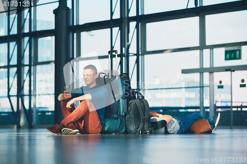 Image of Travelers waiting for departure