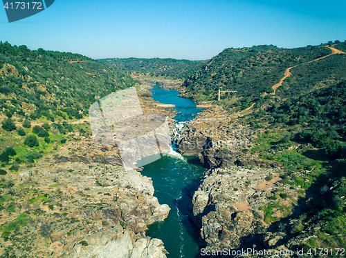 Image of Aerial View of the Pulo do Lobo Waterfall