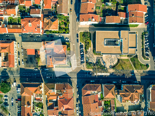 Image of Aerial View Red Tiles Roofs