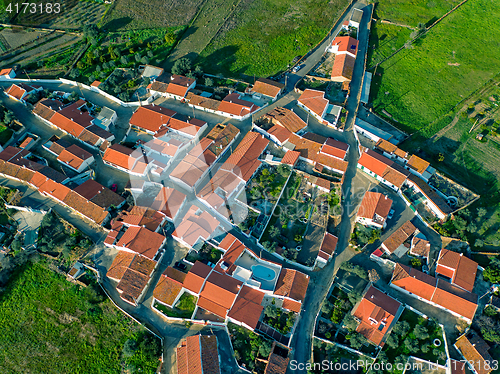 Image of Aerial View Red Tiles Roofs Typical Village