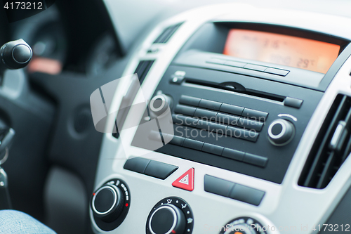 Image of close up of car dashboard or onboard computer