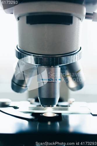 Image of Modern microscope in the laboratory.