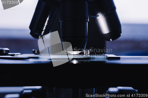 Image of Modern microscope in the laboratory.