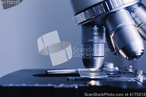 Image of Modern microscope in the laboratory.