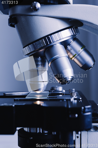 Image of Modern microscope in the laboratory.
