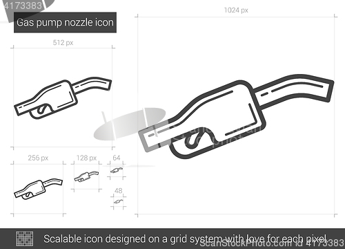 Image of Gas pump nozzle line icon.