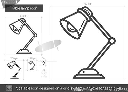 Image of Table lamp line icon.