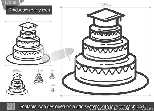 Image of Graduation party line icon.