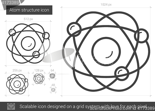 Image of Atom structure line icon.