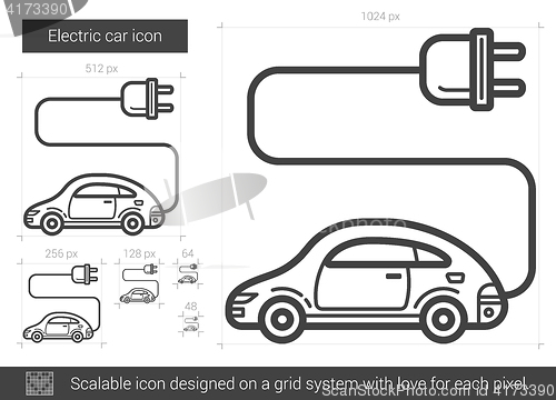 Image of Electric car line icon.