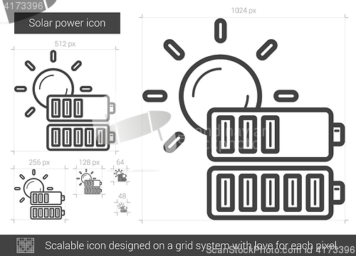 Image of Solar power line icon.