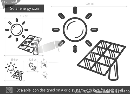 Image of Solar energy line icon.