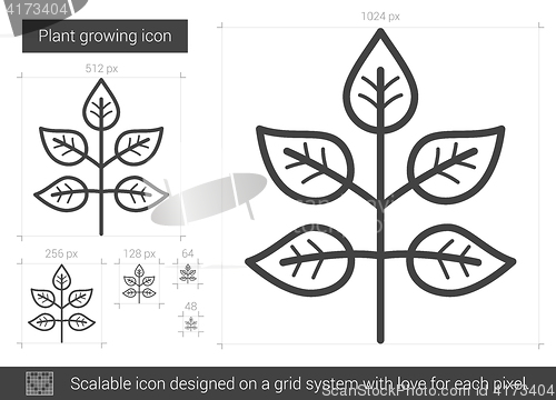 Image of Plant growing line icon.