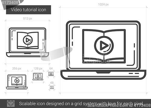 Image of Video tutorial line icon.