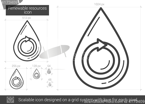 Image of Renewable resources line icon.