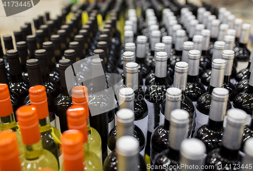 Image of close up of bottles at liquor store