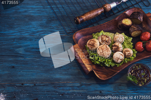Image of Grilled mushrooms champignons