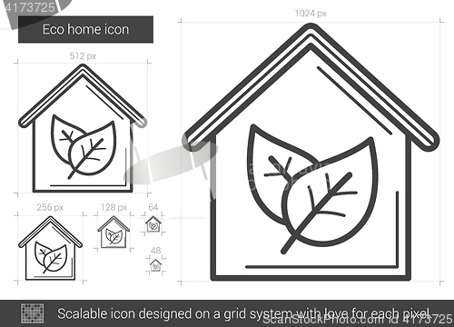 Image of Eco home line icon.