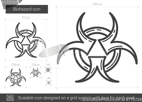 Image of Biohazard line icon.