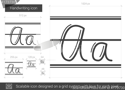 Image of Handwriting line icon.