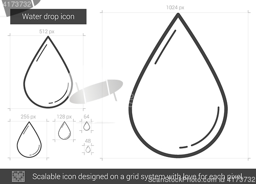 Image of Water drop line icon.