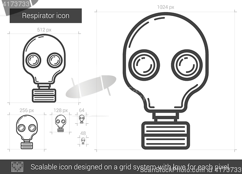 Image of Respirator line icon.