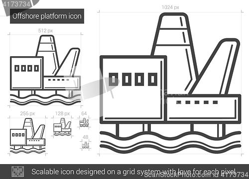 Image of Offshore platform line icon.