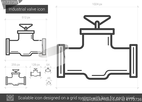 Image of Industrial valve line icon.