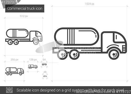 Image of Commercial truck line icon.