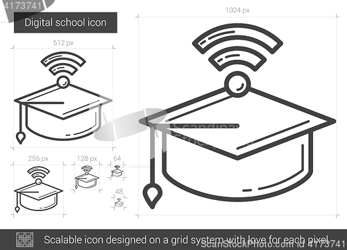 Image of Digital school line icon.