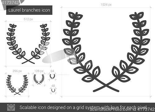 Image of Laurel branches line icon.