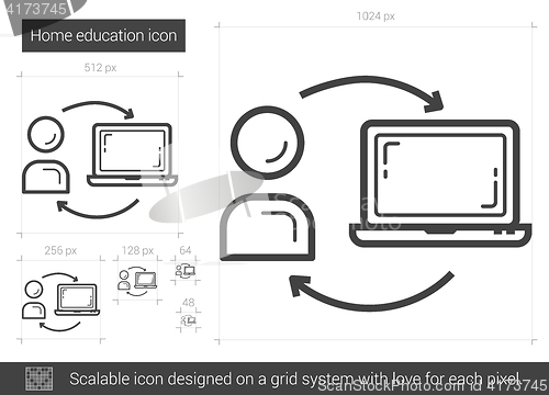 Image of Home education line icon.