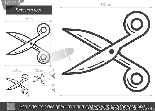 Image of Scissors line icon.