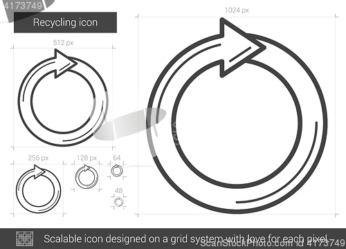 Image of Recycling line icon.