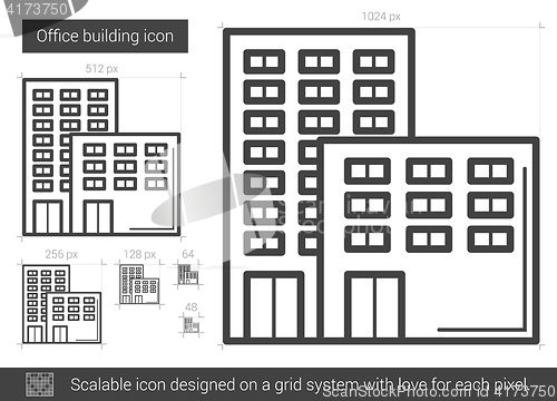 Image of Office building line icon.